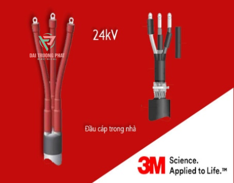 Đầu cáp co nhiệt 3 pha 24kV trong nhà - Hãng 3M